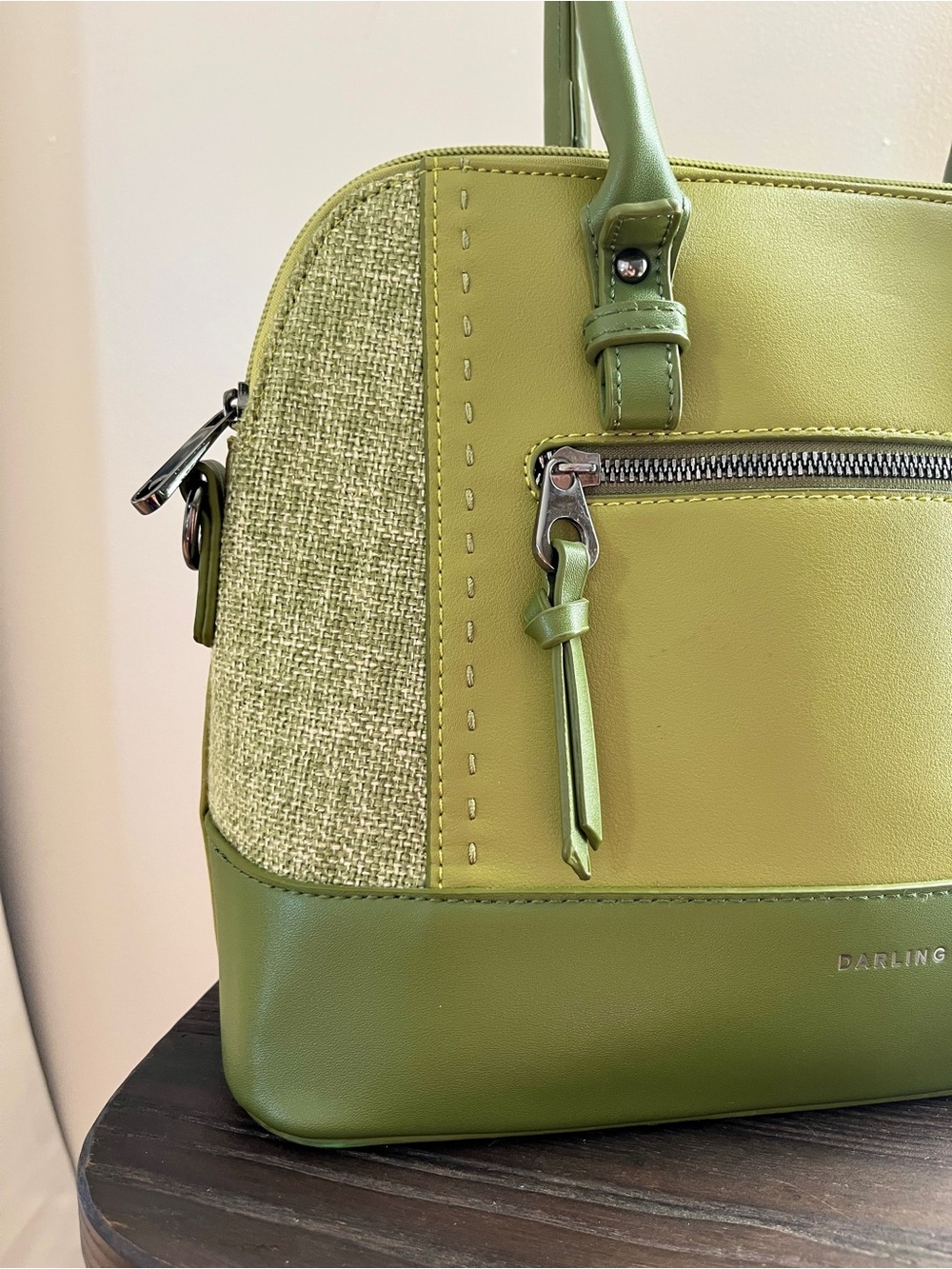 olive green structured handbag/shoulder bag